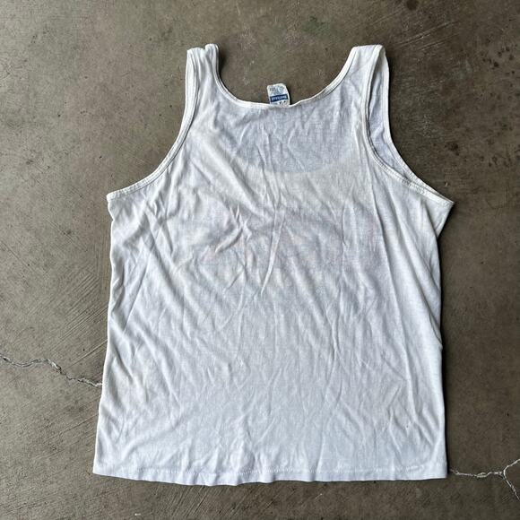 VINTAGE USA SWIMMING TANK TOP SHIRT MUSCLE TEE HEALTHKNIT 80S OLYMPICS MENS M - Picture 2 of 4